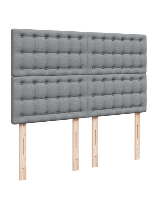 Box spring postel s matrací světle šedá 140 x 190 cm textil