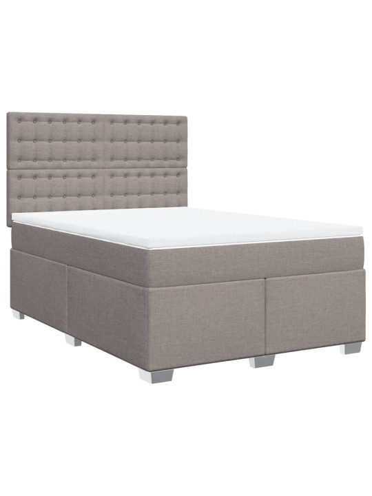 Box spring postel s matrací taupe 140x190 cm textil