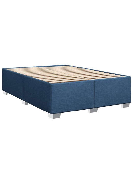 Box spring postel s matrací modrá 140x190 cm textil