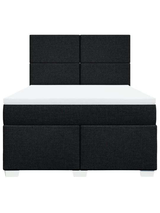 Box spring postel s matrací černá 140x200 cm textil