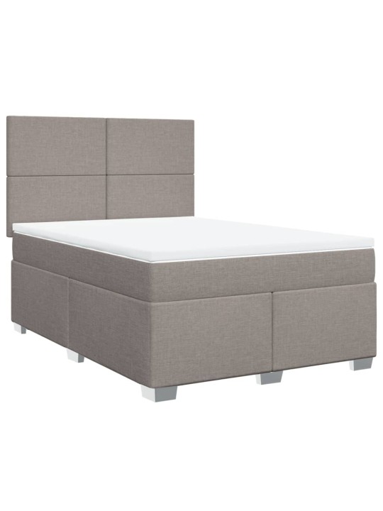 Box spring postel s matrací taupe 140x200 cm textil