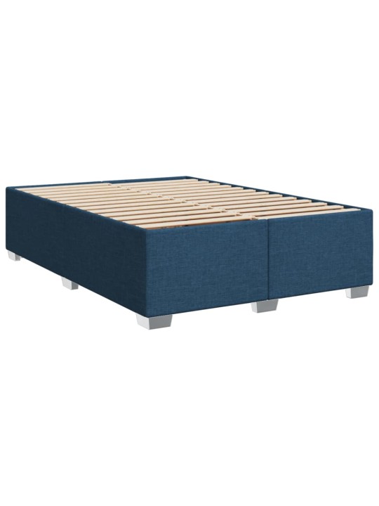 Box spring postel s matrací modrá 140x200 cm textil