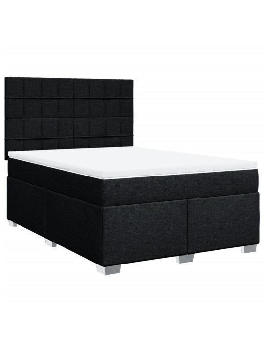 Box spring postel s matrací černá 140x200 cm textil