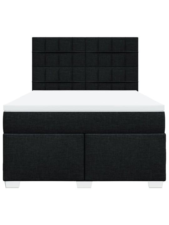 Box spring postel s matrací černá 140x200 cm textil