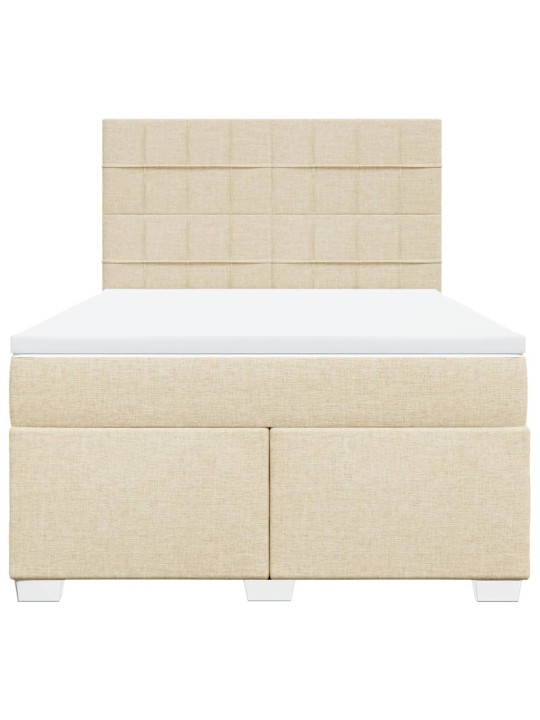 Box spring postel s matrací krémová 140x200 cm textil