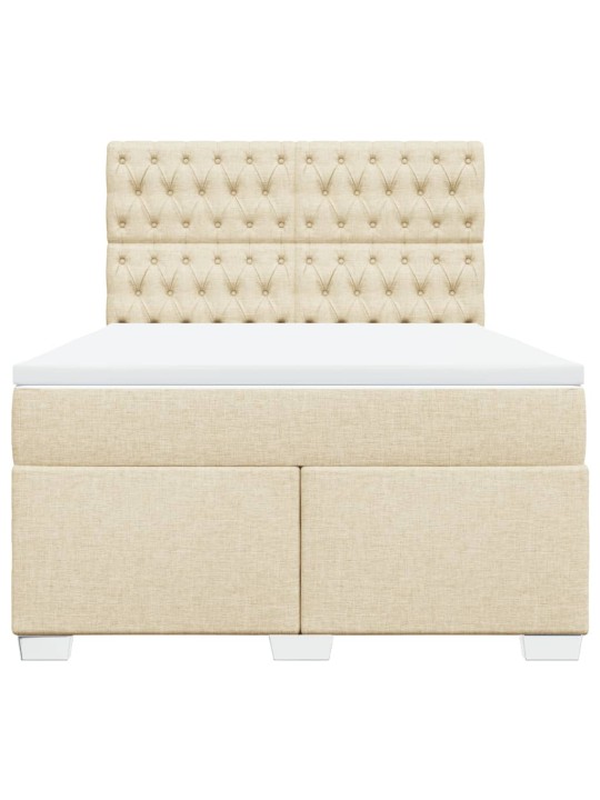 Box spring postel s matrací krémová 140x200 cm textil