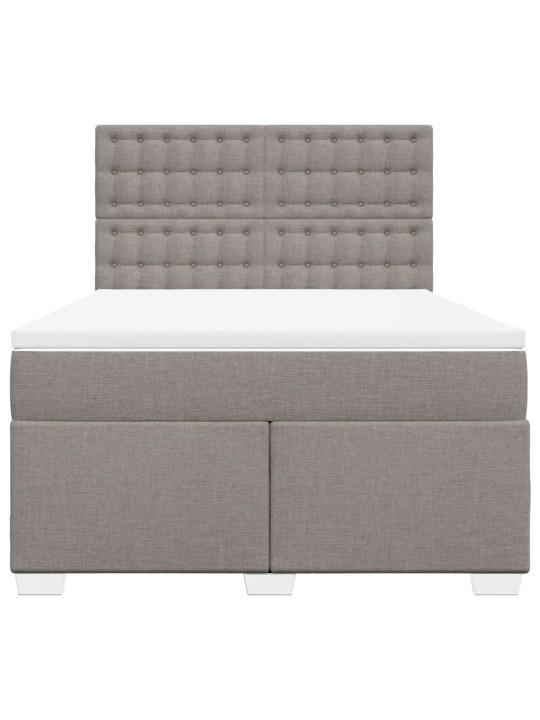 Box spring postel s matrací taupe 140x200 cm textil