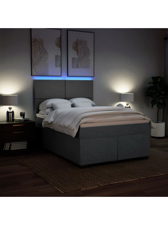 Box spring postel s matrací tmavě šedá 160x200 cm textil