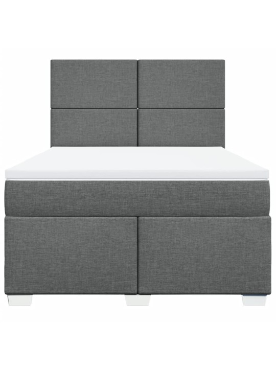 Box spring postel s matrací tmavě šedá 160x200 cm textil