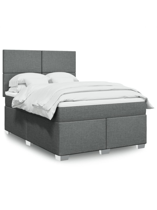 Box spring postel s matrací tmavě šedá 160x200 cm textil