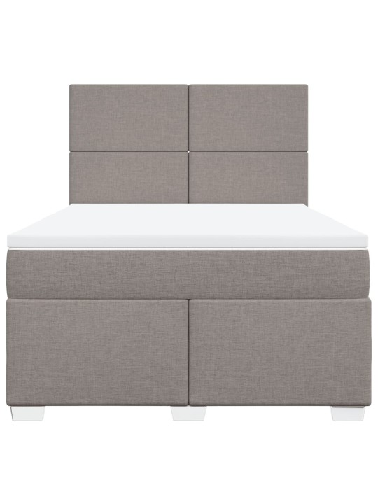 Box spring postel s matrací taupe 160x200 cm textil