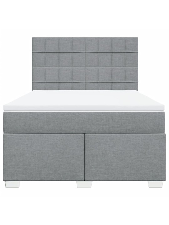 Box spring postel s matrací světle šedá 160 x 200 cm textil