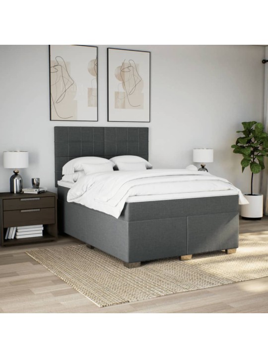 Box spring postel s matrací tmavě šedá 160x200 cm textil