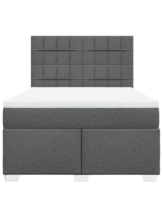 Box spring postel s matrací tmavě šedá 160x200 cm textil