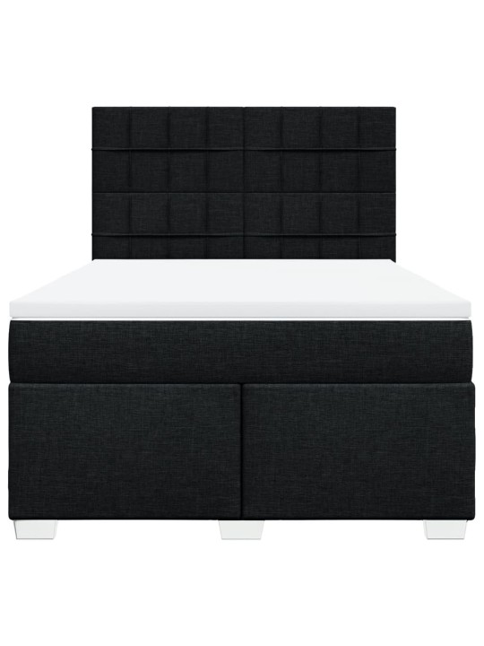 Box spring postel s matrací černá 160x200 cm textil