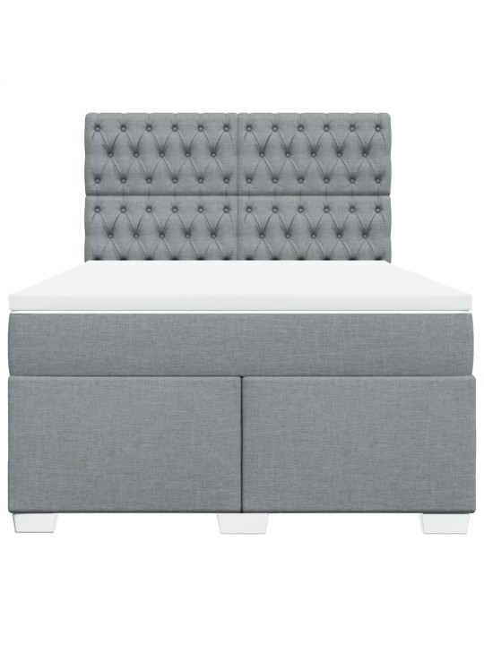 Box spring postel s matrací světle šedá 160 x 200 cm textil