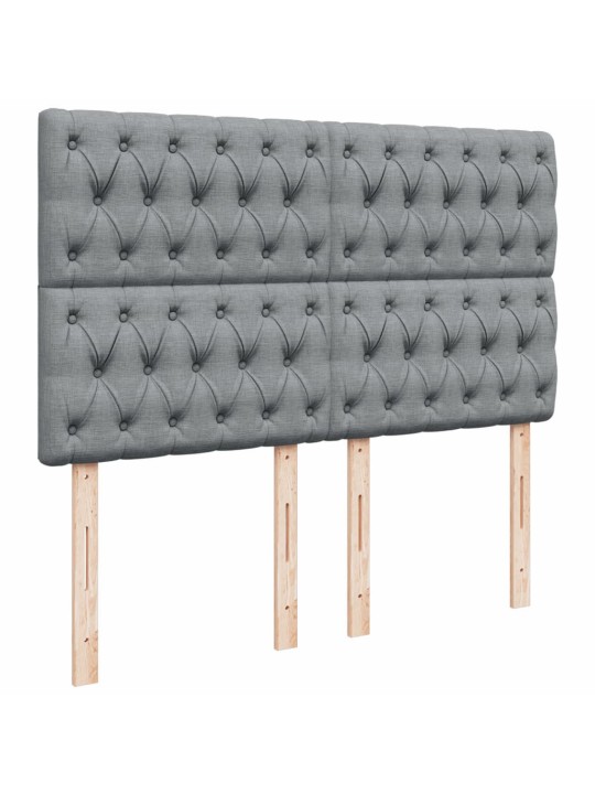 Box spring postel s matrací světle šedá 160 x 200 cm textil