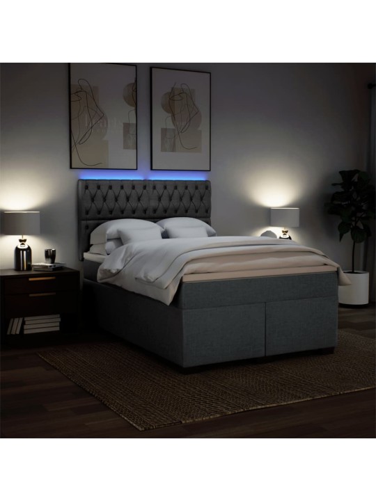 Box spring postel s matrací tmavě šedá 160x200 cm textil