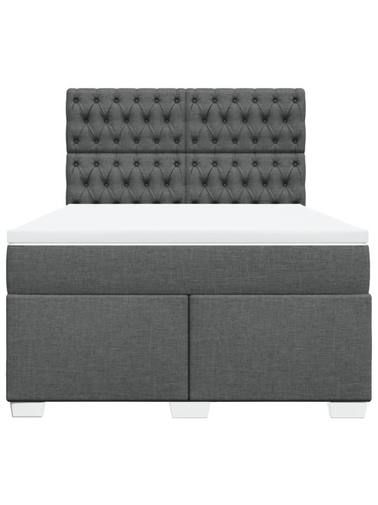 Box spring postel s matrací tmavě šedá 160x200 cm textil