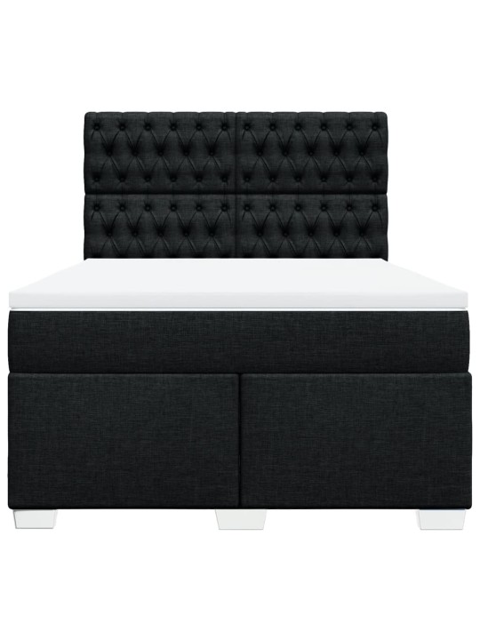 Box spring postel s matrací černá 160x200 cm textil