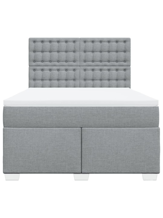 Box spring postel s matrací světle šedá 160 x 200 cm textil