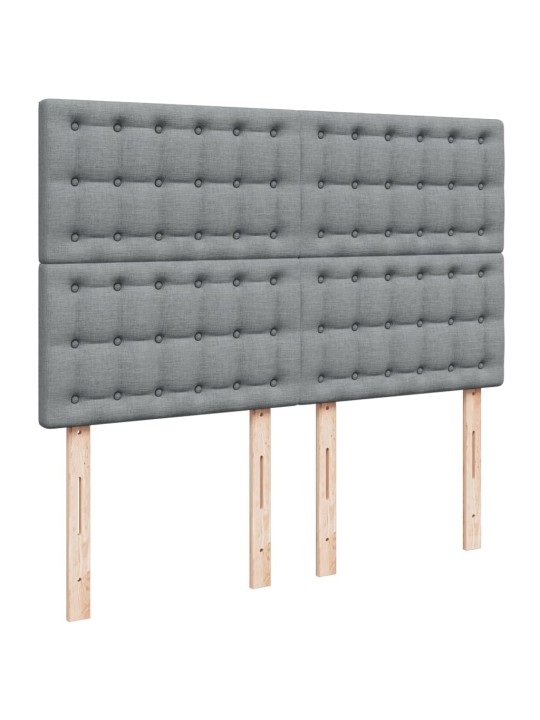 Box spring postel s matrací světle šedá 160 x 200 cm textil