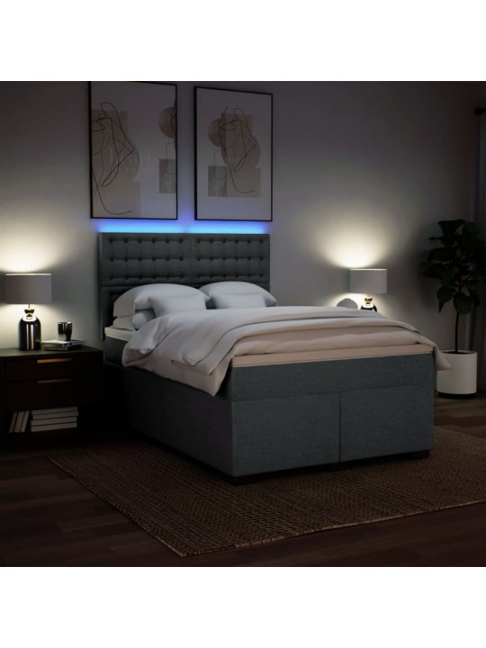 Box spring postel s matrací tmavě šedá 160x200 cm textil