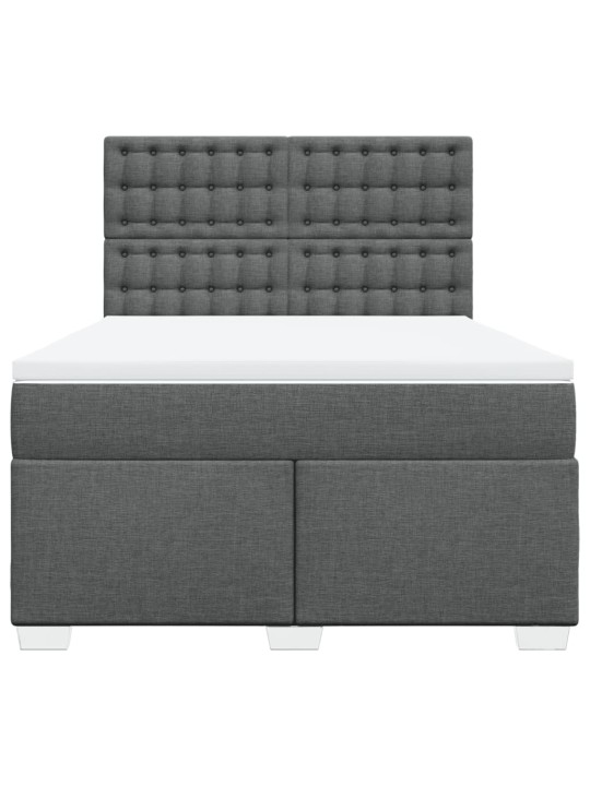 Box spring postel s matrací tmavě šedá 160x200 cm textil