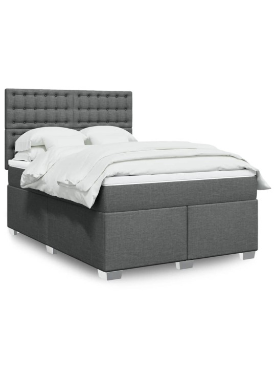 Box spring postel s matrací tmavě šedá 160x200 cm textil