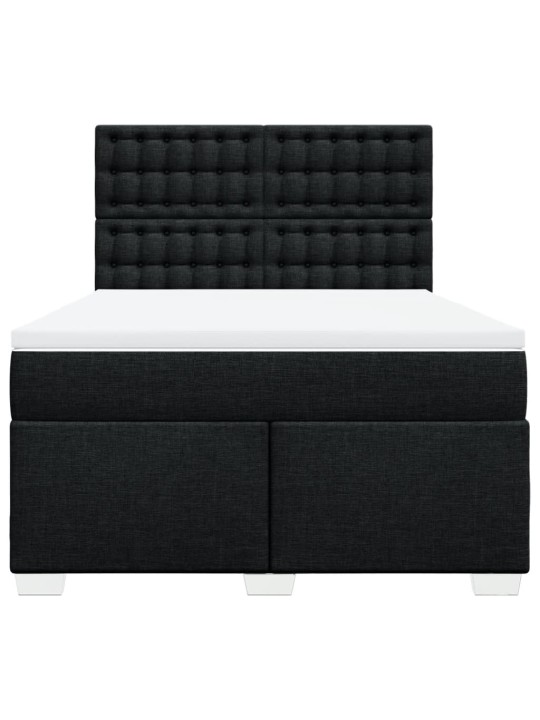 Box spring postel s matrací černá 160x200 cm textil