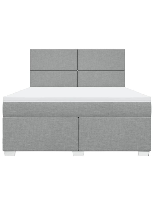 Box spring postel s matrací světle šedá 180 x 200 cm textil