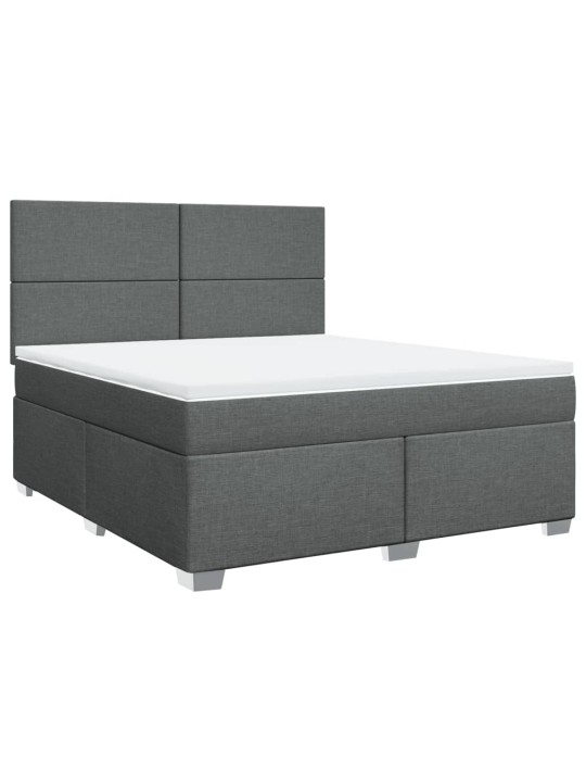 Box spring postel s matrací tmavě šedá 180x200 cm textil