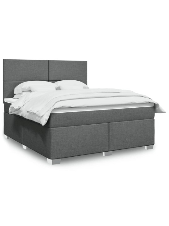 Box spring postel s matrací tmavě šedá 180x200 cm textil