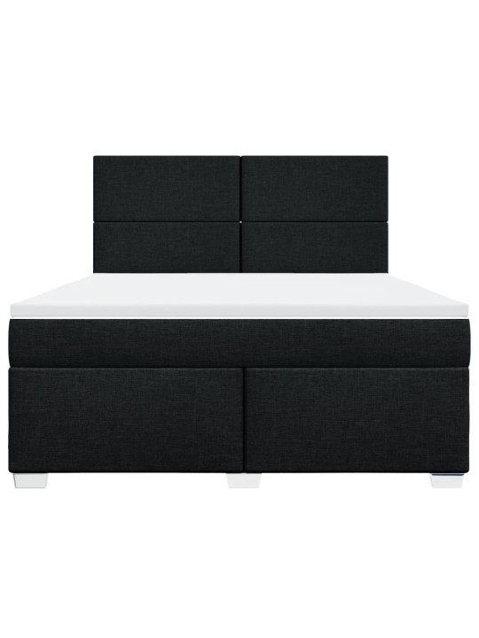Box spring postel s matrací černá 180x200 cm textil