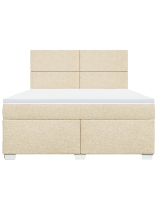 Box spring postel s matrací krémová 180x200 cm textil