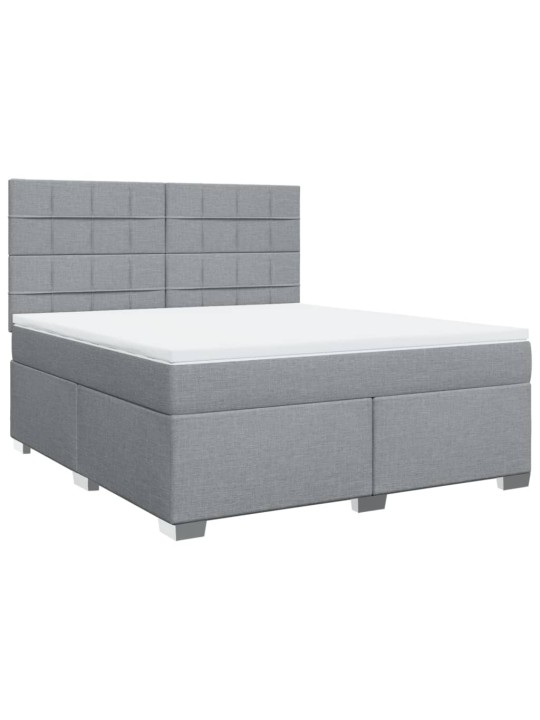 Box spring postel s matrací světle šedá 180 x 200 cm textil