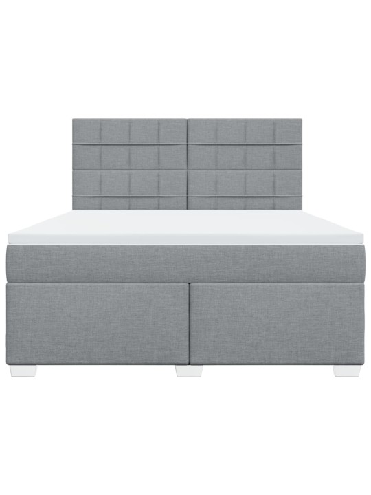 Box spring postel s matrací světle šedá 180 x 200 cm textil
