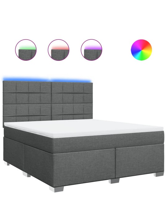 Box spring postel s matrací tmavě šedá 180x200 cm textil