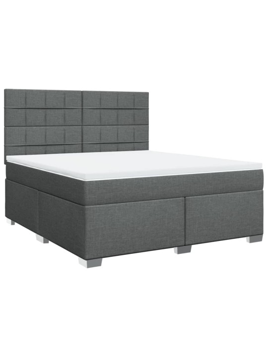 Box spring postel s matrací tmavě šedá 180x200 cm textil