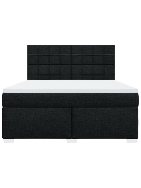 Box spring postel s matrací černá 180x200 cm textil