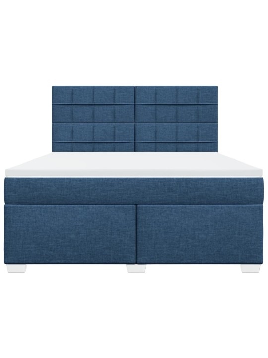 Box spring postel s matrací modrá 180x200 cm textil