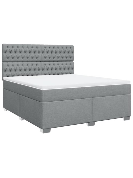 Box spring postel s matrací světle šedá 180 x 200 cm textil