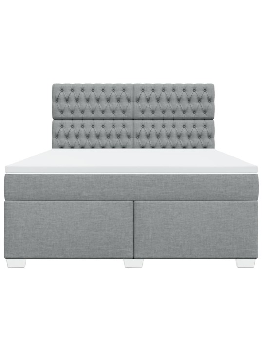 Box spring postel s matrací světle šedá 180 x 200 cm textil
