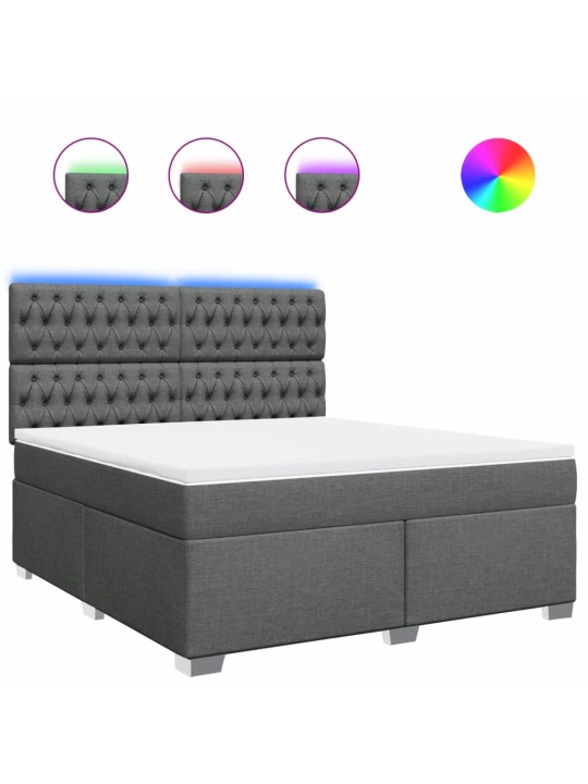 Box spring postel s matrací tmavě šedá 180x200 cm textil