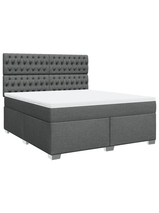 Box spring postel s matrací tmavě šedá 180x200 cm textil