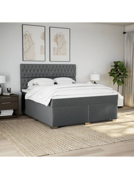 Box spring postel s matrací tmavě šedá 180x200 cm textil