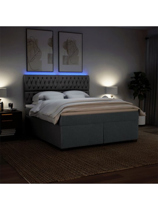 Box spring postel s matrací tmavě šedá 180x200 cm textil