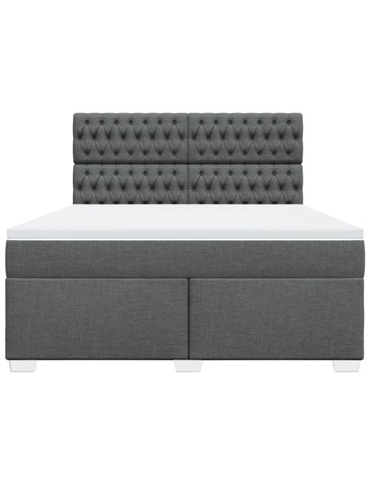 Box spring postel s matrací tmavě šedá 180x200 cm textil