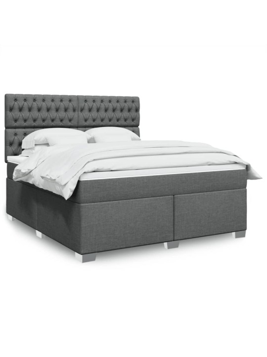 Box spring postel s matrací tmavě šedá 180x200 cm textil