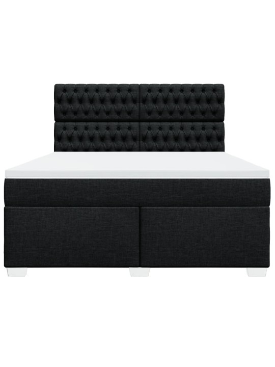 Box spring postel s matrací černá 180x200 cm textil